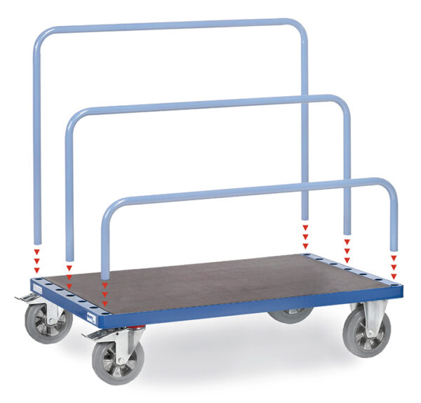 Plattenwagen - ohne Bügel Ladefläche 1.600 x 800 mm  -1200 kg - Rollen - 615.13 €